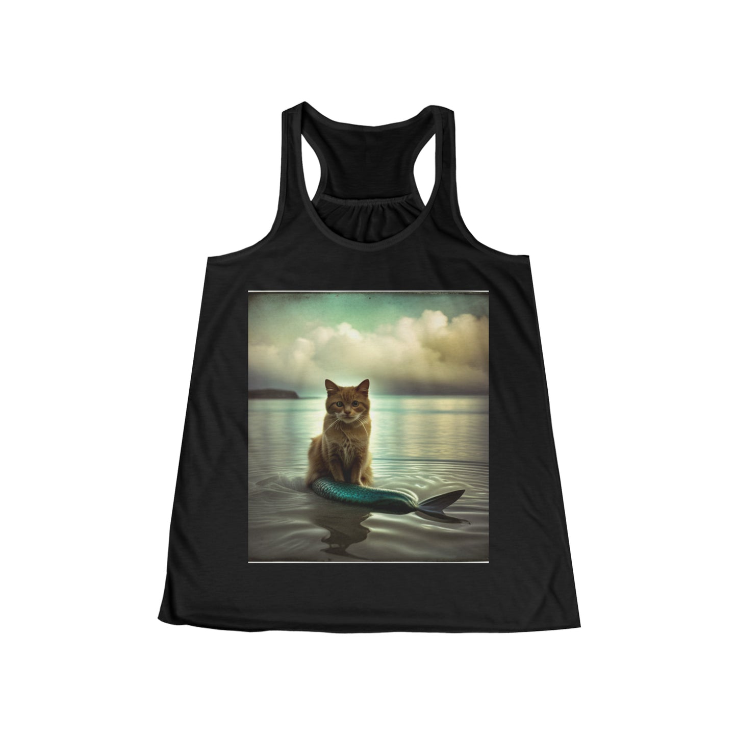 Mermaid Cat- Women's Flowy Racerback Tank