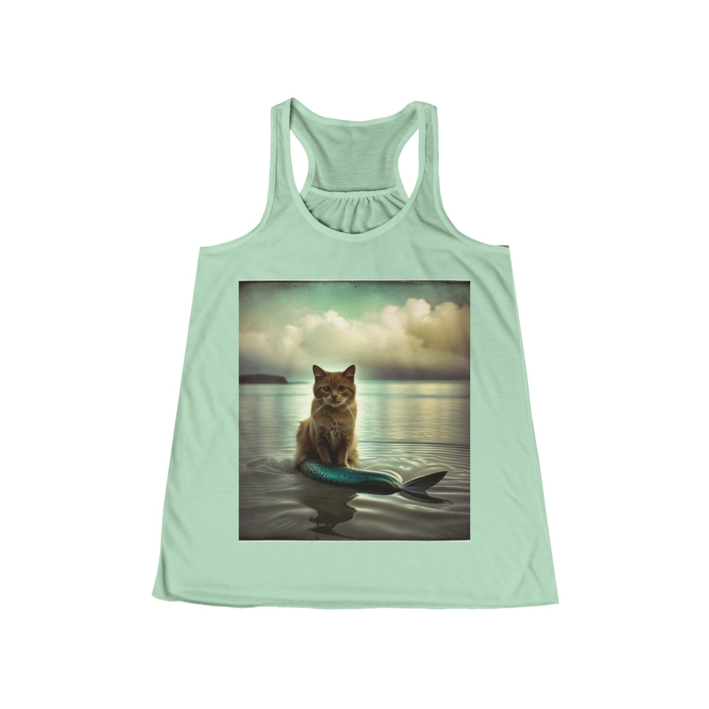 Mermaid Cat- Women's Flowy Racerback Tank