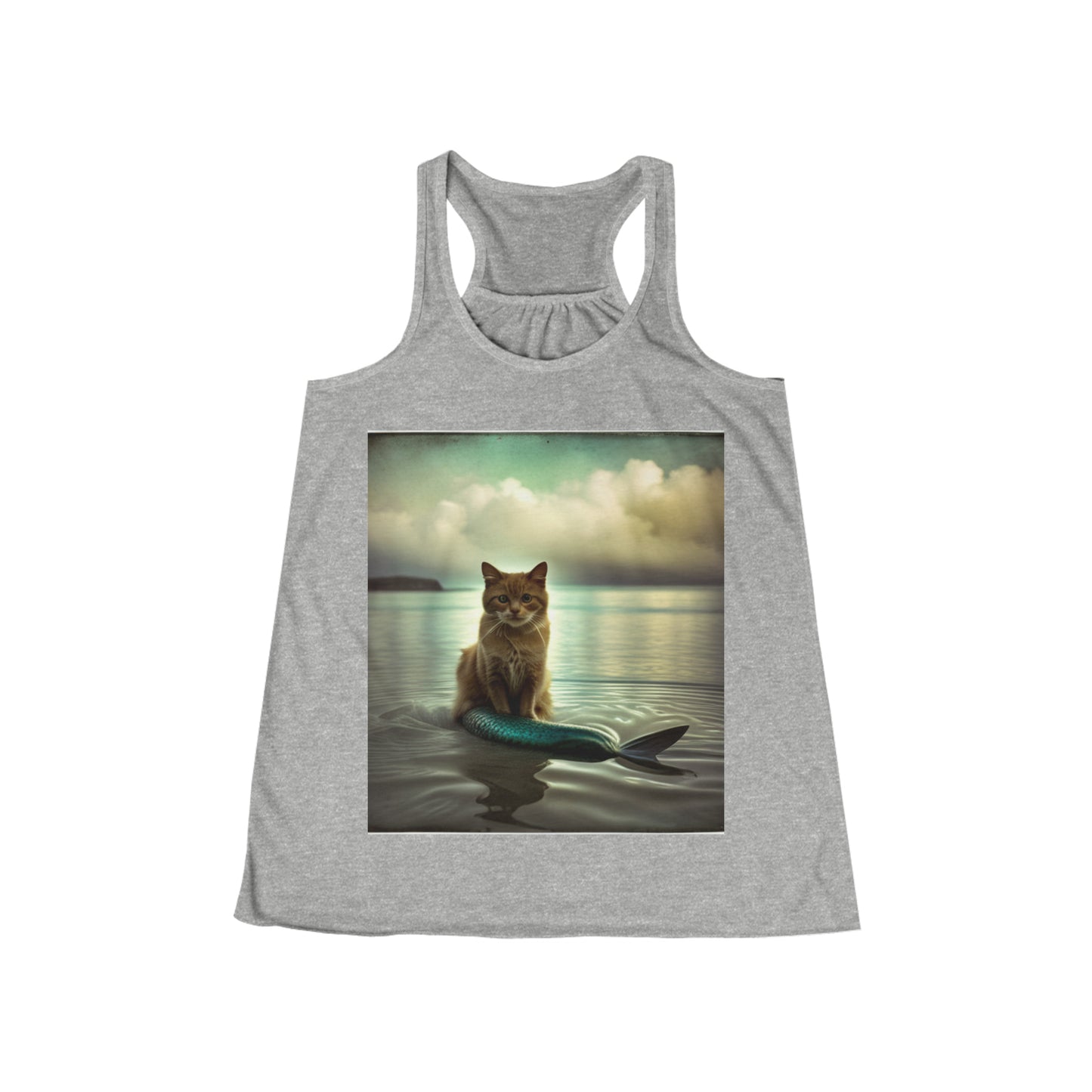 Mermaid Cat- Women's Flowy Racerback Tank