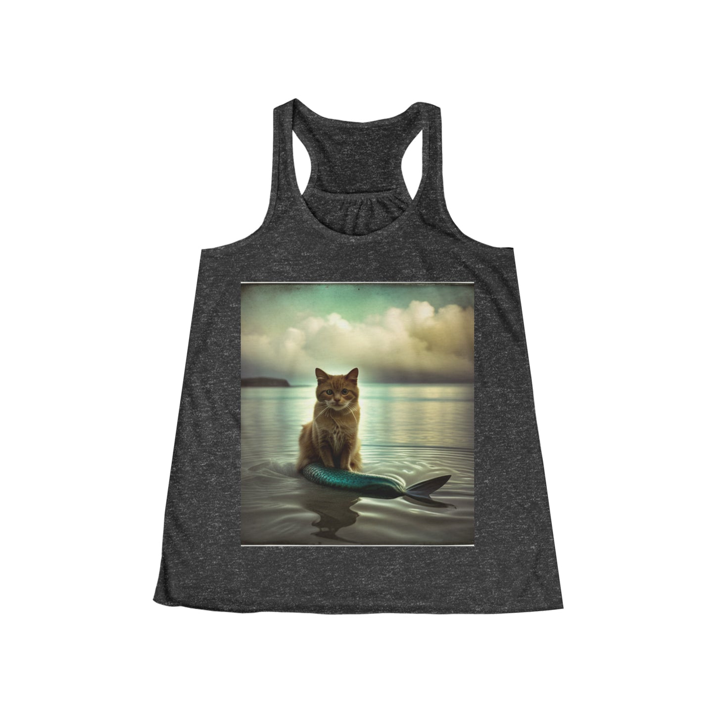 Mermaid Cat- Women's Flowy Racerback Tank